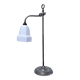 Lampe art déco laiton argenté et opaline