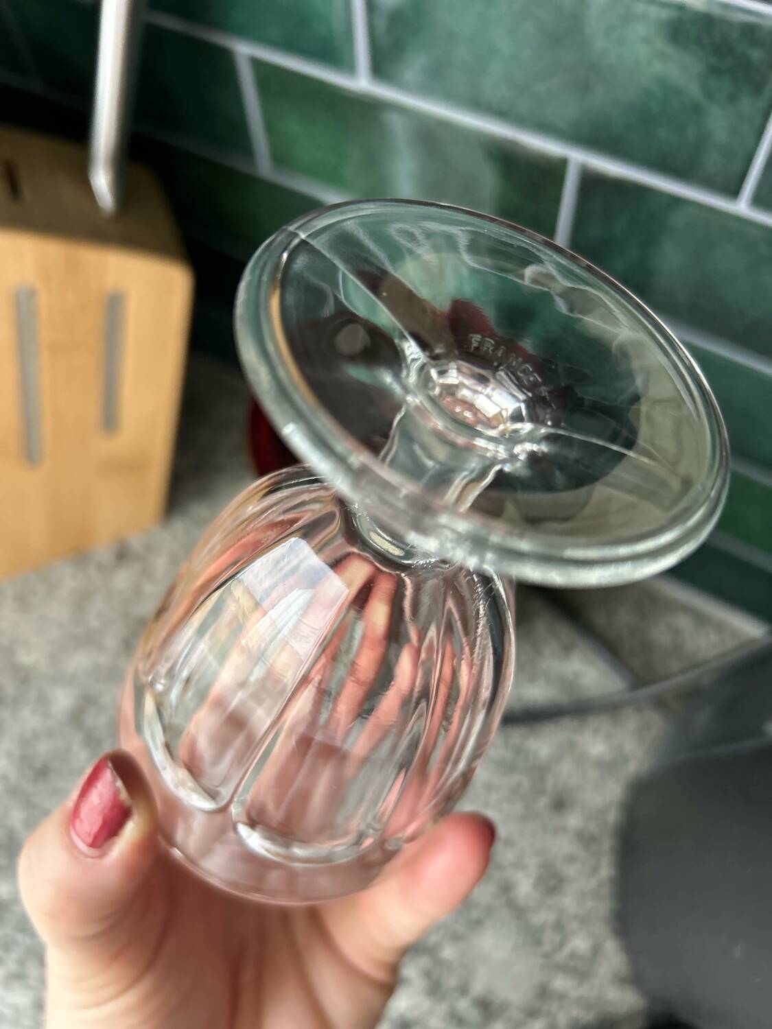 6 vintage faceted stemware