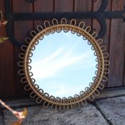 Miroir rond en rotin attribué à Franco Albini, 1950