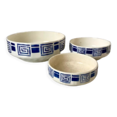 Trio of salad bowls badonviller model "lafayette" 30s