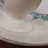 Old Saucière with white and green earthenware handle