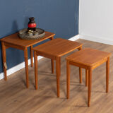 Retro teak 1960s mid century nest of 3 side coffee tables