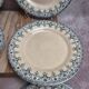 Set of 6 antique flat plates Gien – Terre de Fer – Bengal model