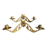 Paire de chandeliers de piano en bronze signés Gaveau, d'époque Art Nouveau