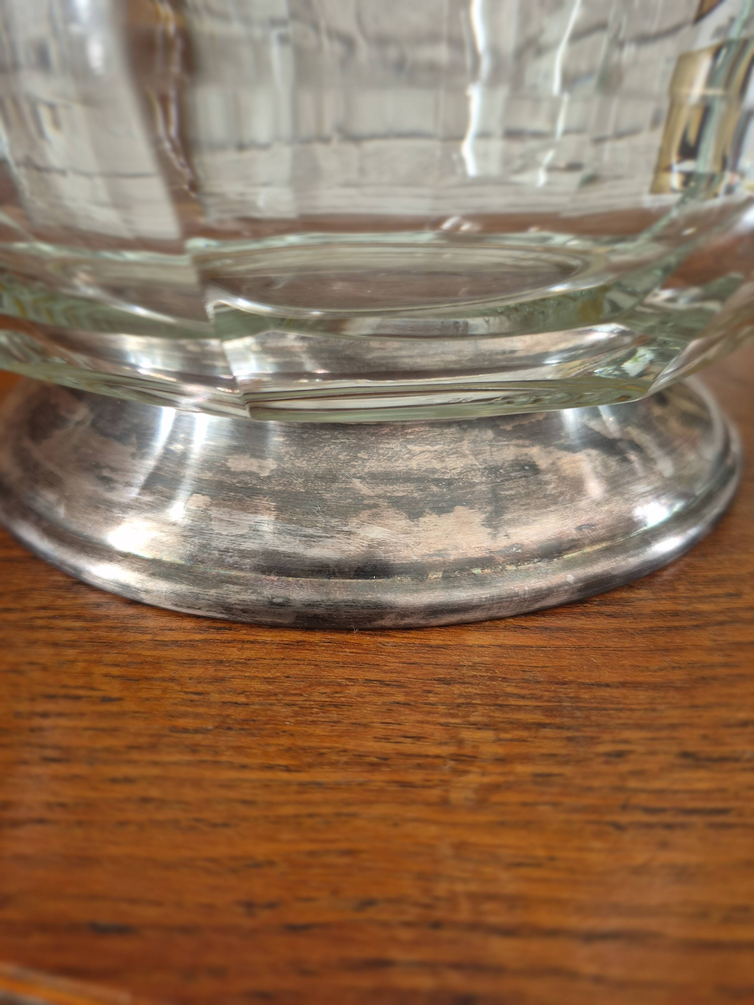 Vintage 70s glass caviar salad bowl