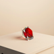 Red "Diamond" pocket trays in murano glass by Flavio Poli for Seguso 60's
