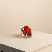 Red "Diamond" pocket trays in murano glass by Flavio Poli for Seguso 60's