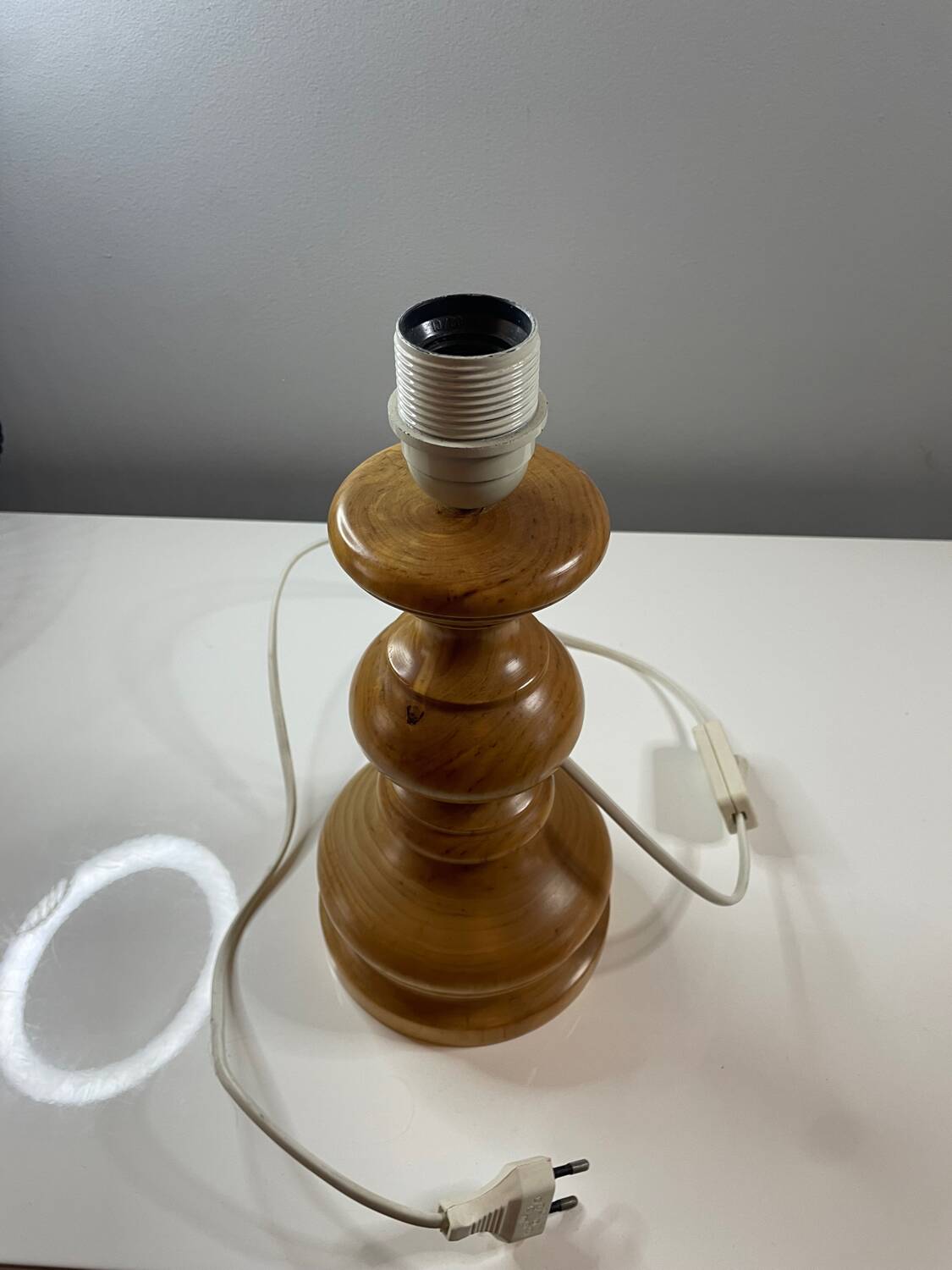 Turned wooden lamp base