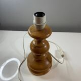 Turned wooden lamp base