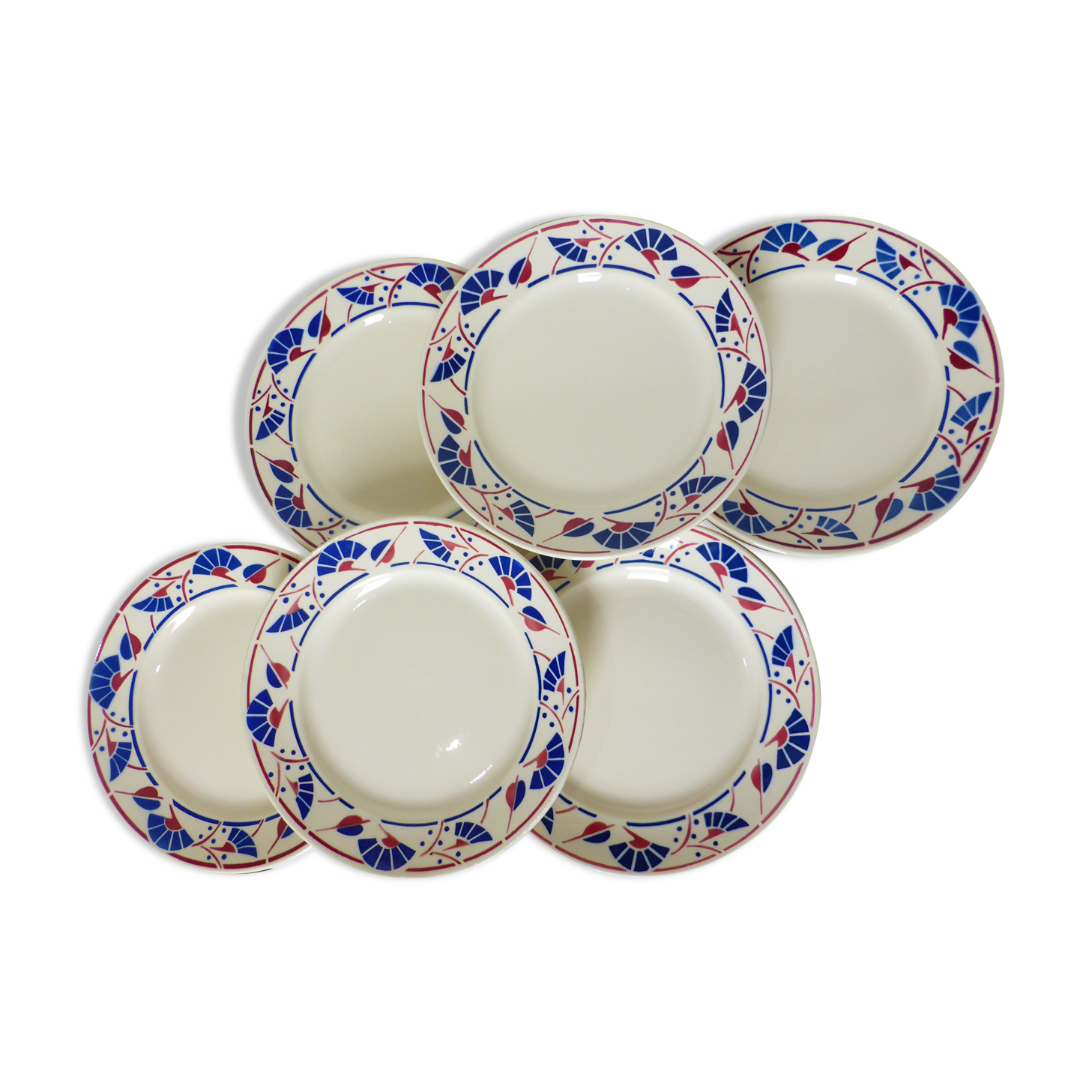 6 flat plates of Badonviller model Mousmee