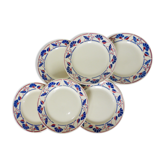 6 flat plates of Badonviller model Mousmee