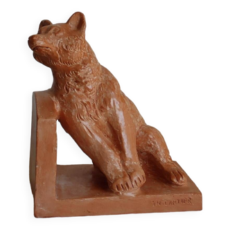 Thomas Cartier terracotta bear book holder