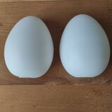 Lot de 2 demi-globes en opaline formeoeuf