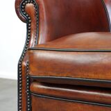 sheepskin armchair with a beautiful finish and deep color