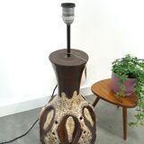 Lampe en céramique marron de Besigheimer Leuchten avec base éclairée