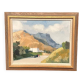 Original Swedish Oil on Canvas - 'Greek Landscape' by Stig Wernheden - Signed - Vintage and Framed