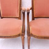 Pair of Louis XVI-style convertible armchairs