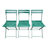 Set of 3 old folding garden chairs