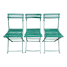 Set of 3 old folding garden chairs