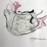 Akiyo owada, untitled, c 1990. original lithograph signed in pencil