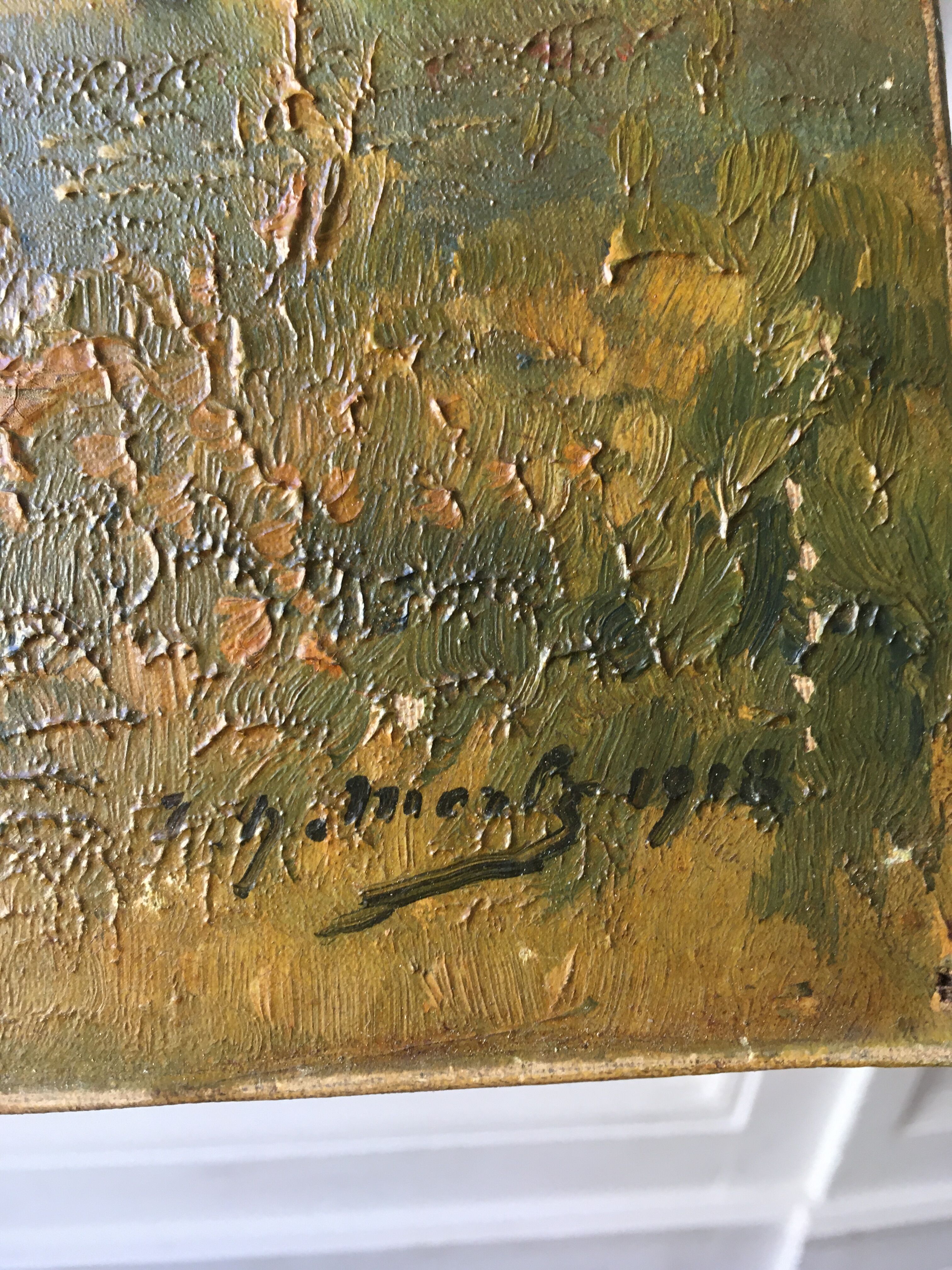 Landscape painting oil debut XX ieme