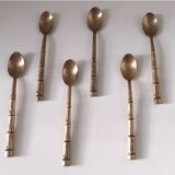 Set of 6 bamboo teaspoons, 1970
