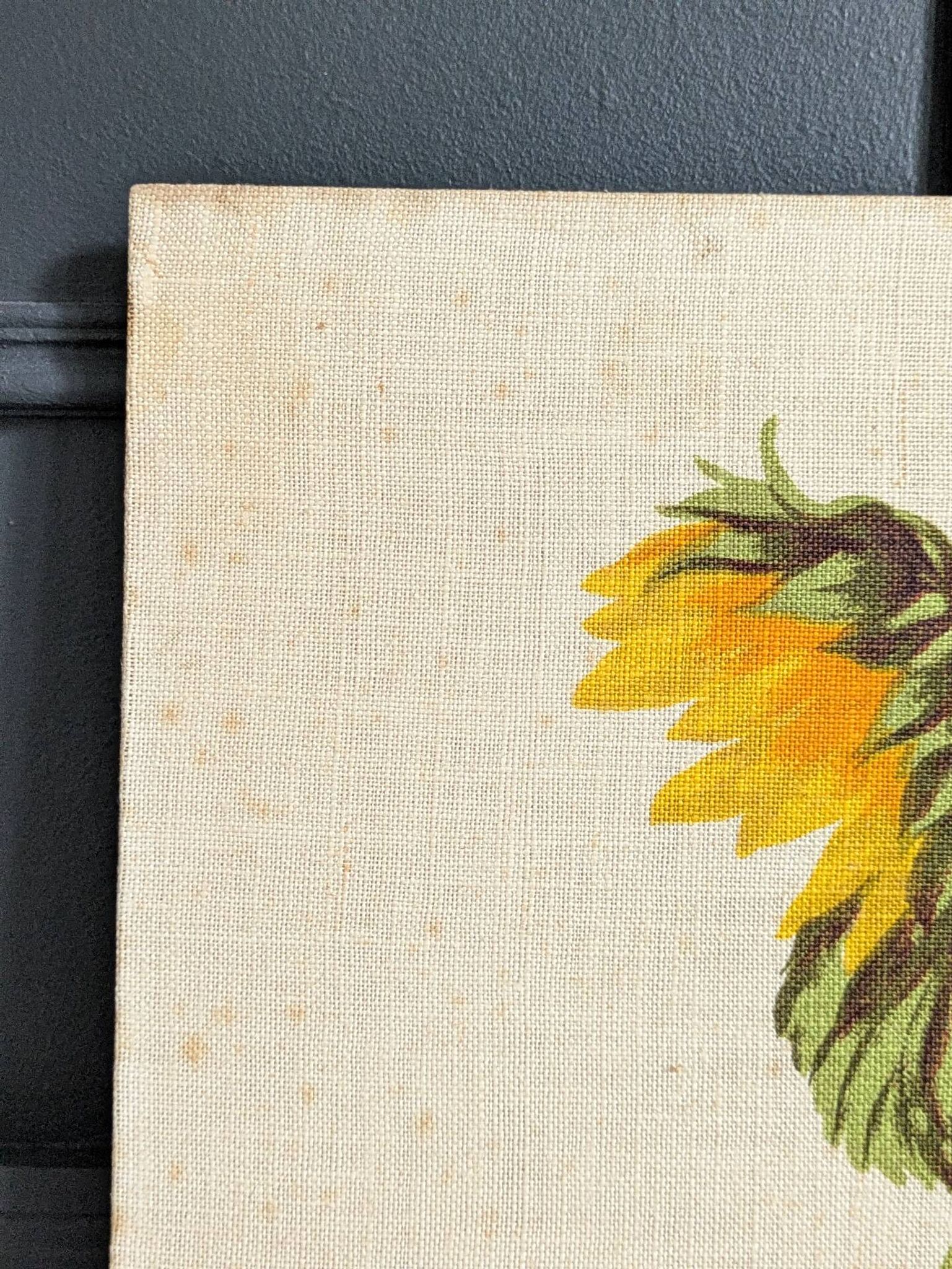Vintage painting on linen "The Sunflowers" by Irmgard Gutsche 60s/70s
