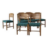 Scandinavian pine dining chairs | set of 8 | 1960s