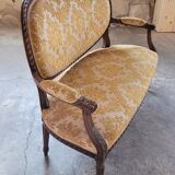 Louis XVI style sofa bench carved