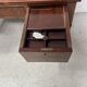 Louis XVI style flat desk in walnut and veneer, 19th century.
