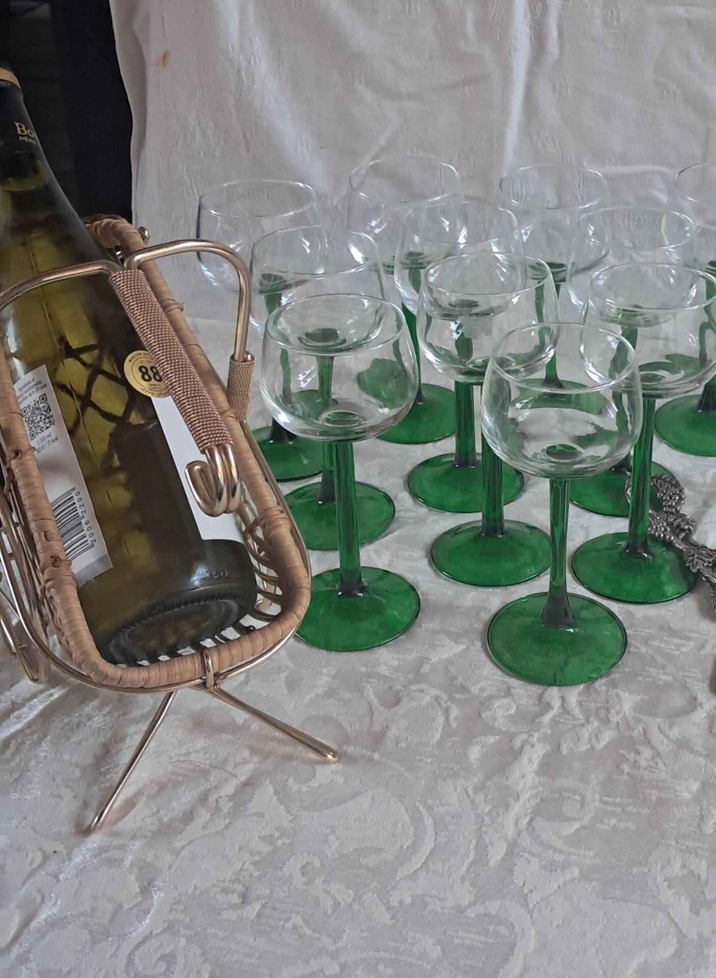Carafe et 12 verres Service vin d'Alsace