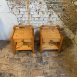 Pair of solid pine nightstands, Circa 1980s