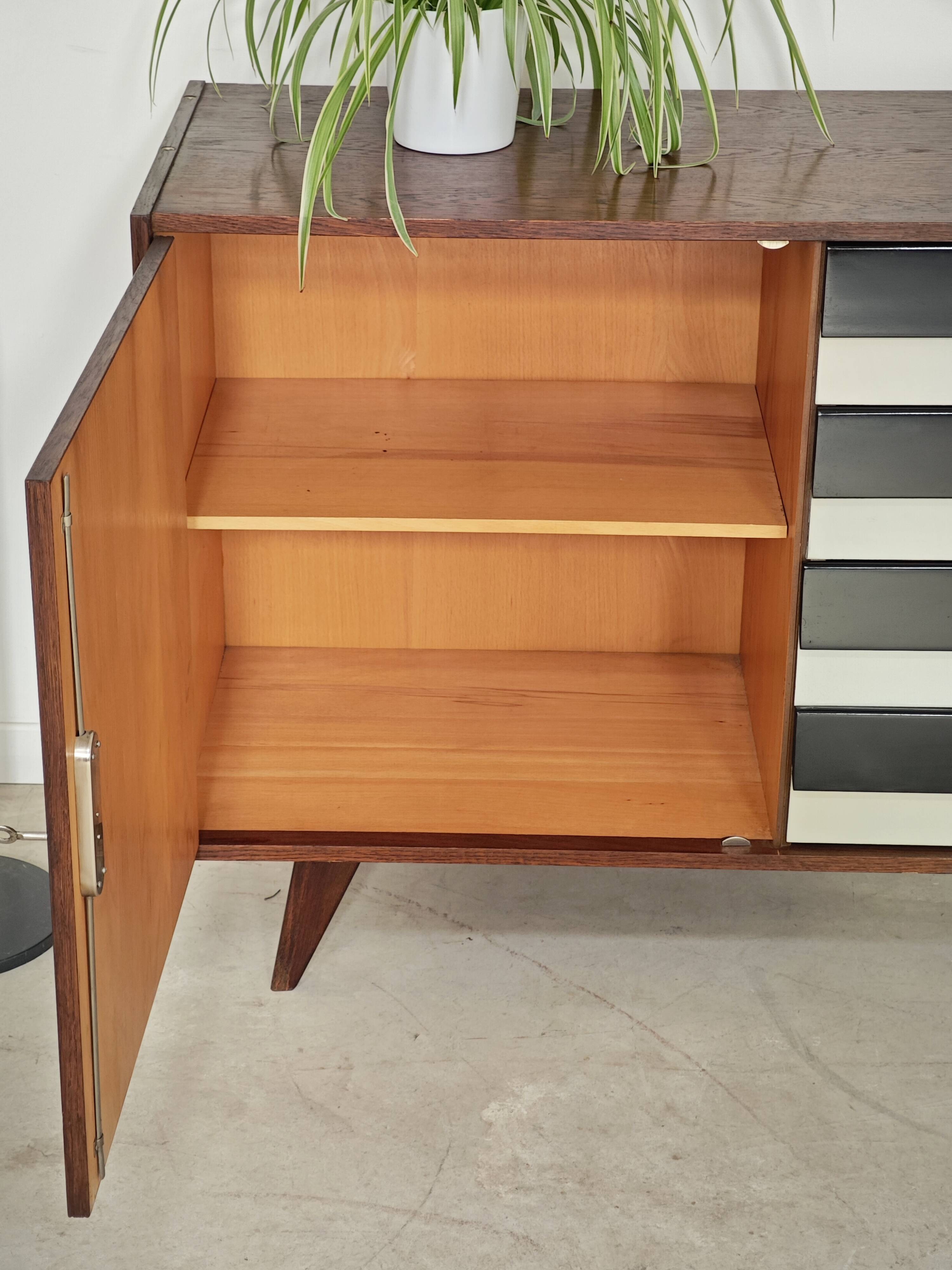 U 458 black and white sideboard by Jiri Jiroutek for Interier Praha, 1960