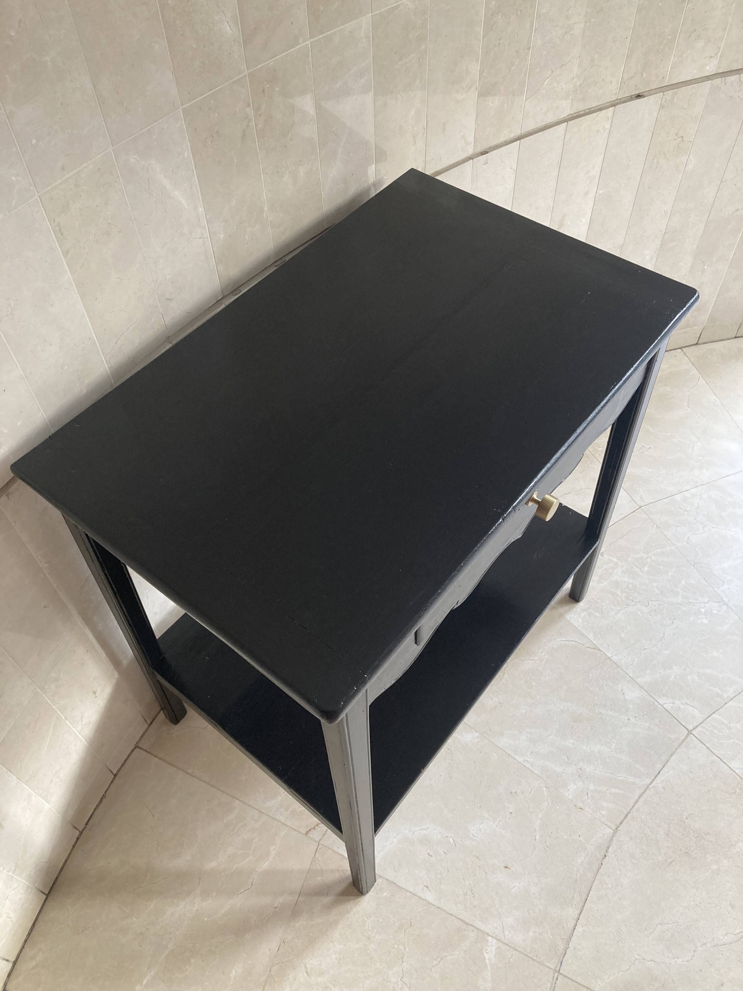 Black lacquered serving table