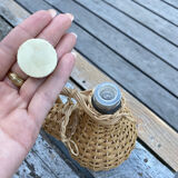 Bottle in wicker glass scoubidou