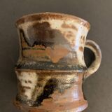 Set of 3 Danish Waldorff cups and 3 saucers in glazed stoneware