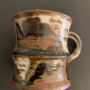 Set of 3 Danish Waldorff cups and 3 saucers in glazed stoneware