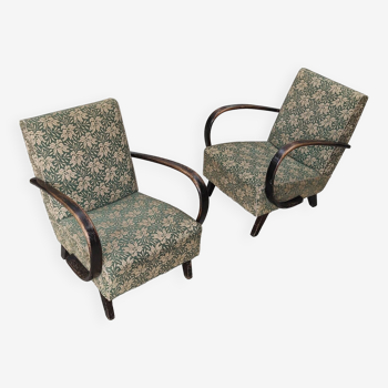 Paire de fauteuils H410 Type C vert Jindrich Halabala 1930