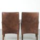Set of 2 dining chairs / side chairs with armrests made of cowhide leather