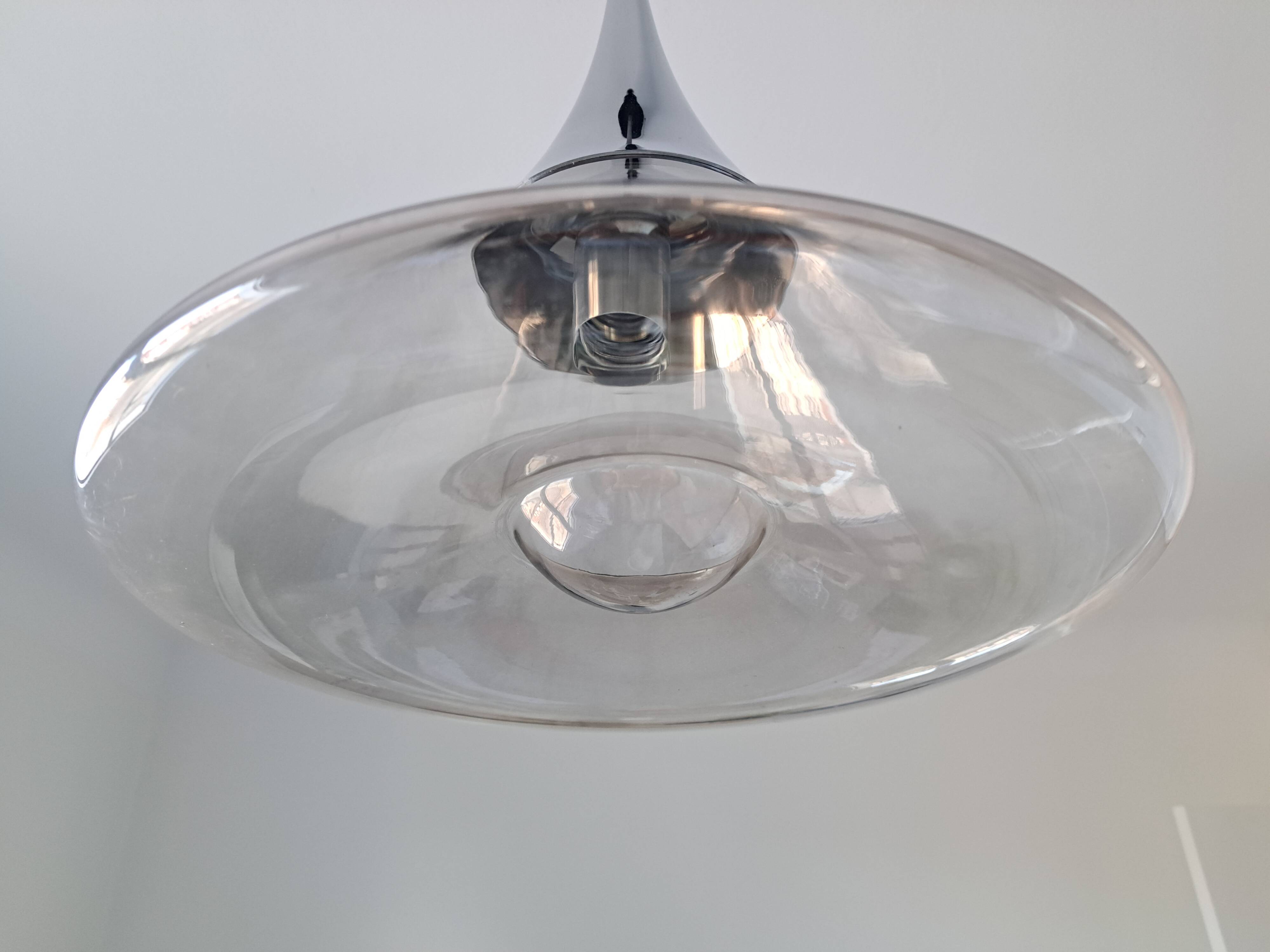 Vintage Glashütte Limburg space age pendant light