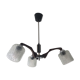 Scandinavian chandelier 60s in teak and molded glass