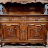 Louis XV Rocaille style two-part buffet in solid walnut circa 1880
