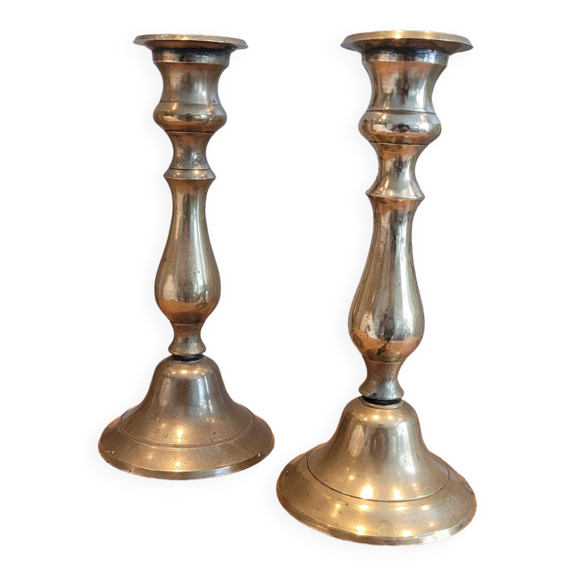 La Redoute x Selency pair of brass candle holders 21