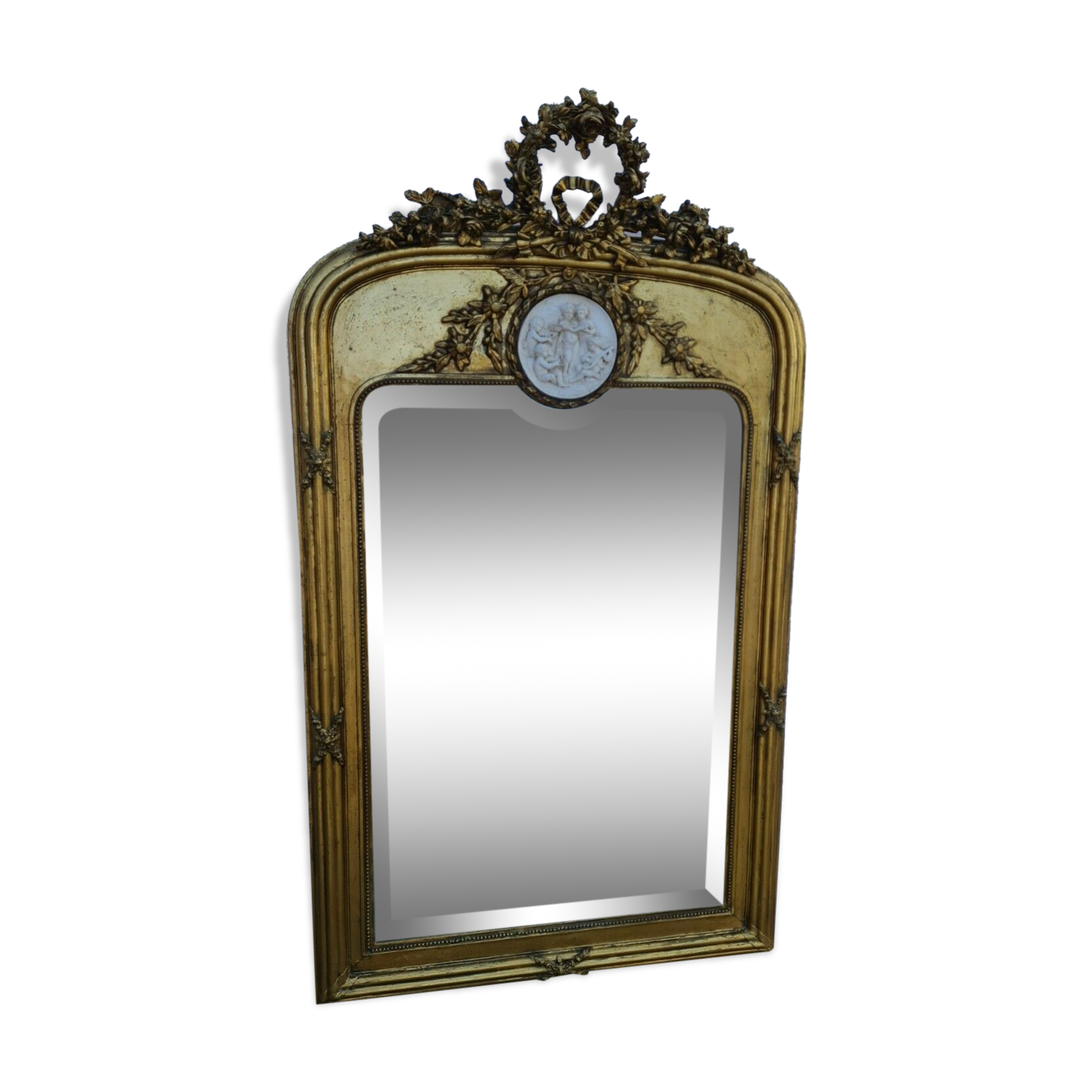 Miroir doré style Louis XVI 74x128cm