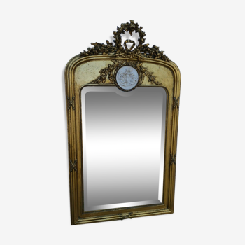 Miroir doré style Louis XVI 74x128cm