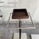 Set of 2 Calligaris holders — silver gray with dark brown wood, metal, and wood design