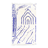Azilal Moroccan Berber rug with majorelle blue patterns 2.50x1.43m