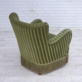 1960s, Danish armchair, original green furniture velour.
