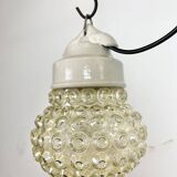 Vintage White Porcelain Pendant Light, 1970s