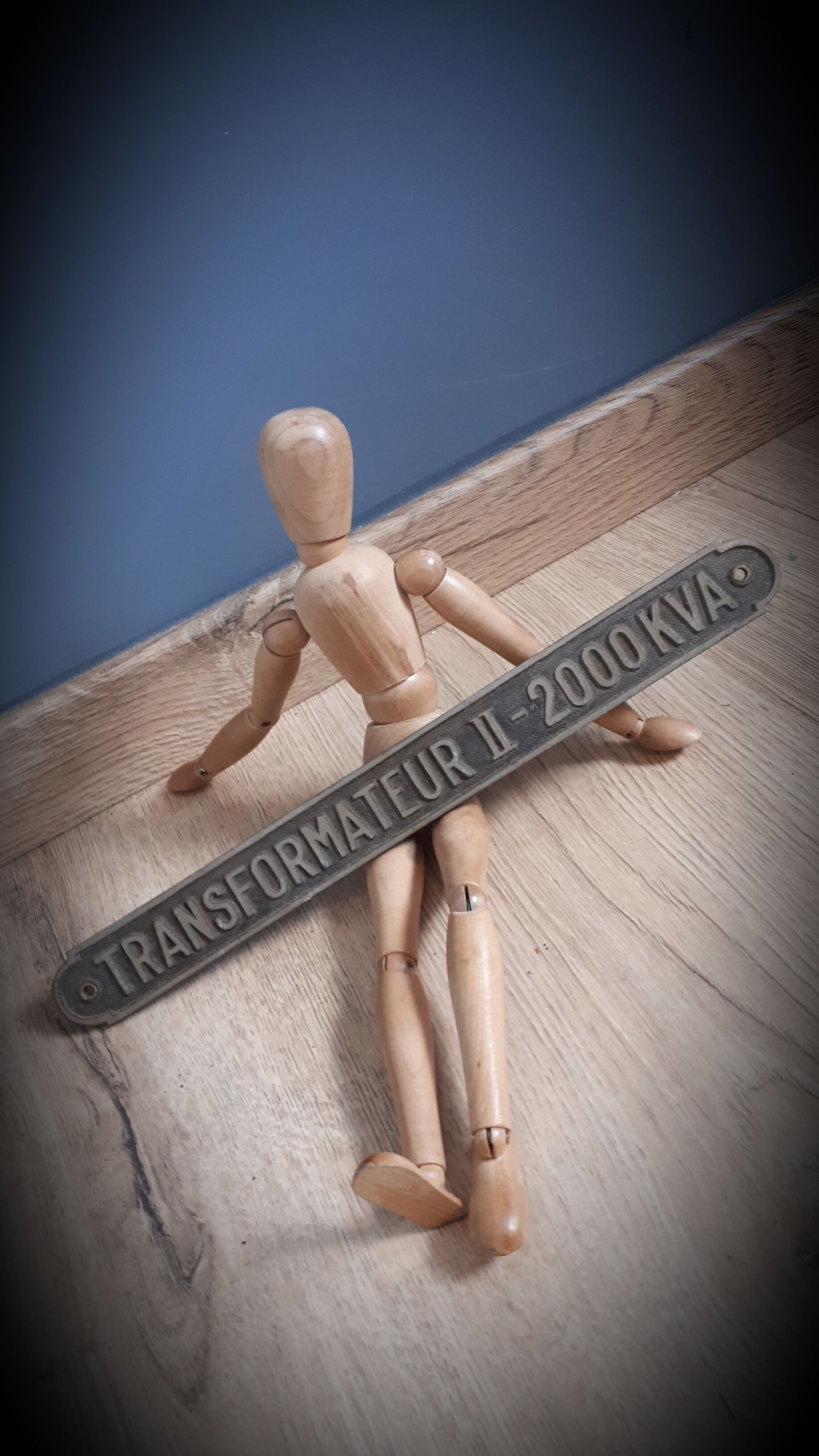 Old embossed brass plate 2000KVA